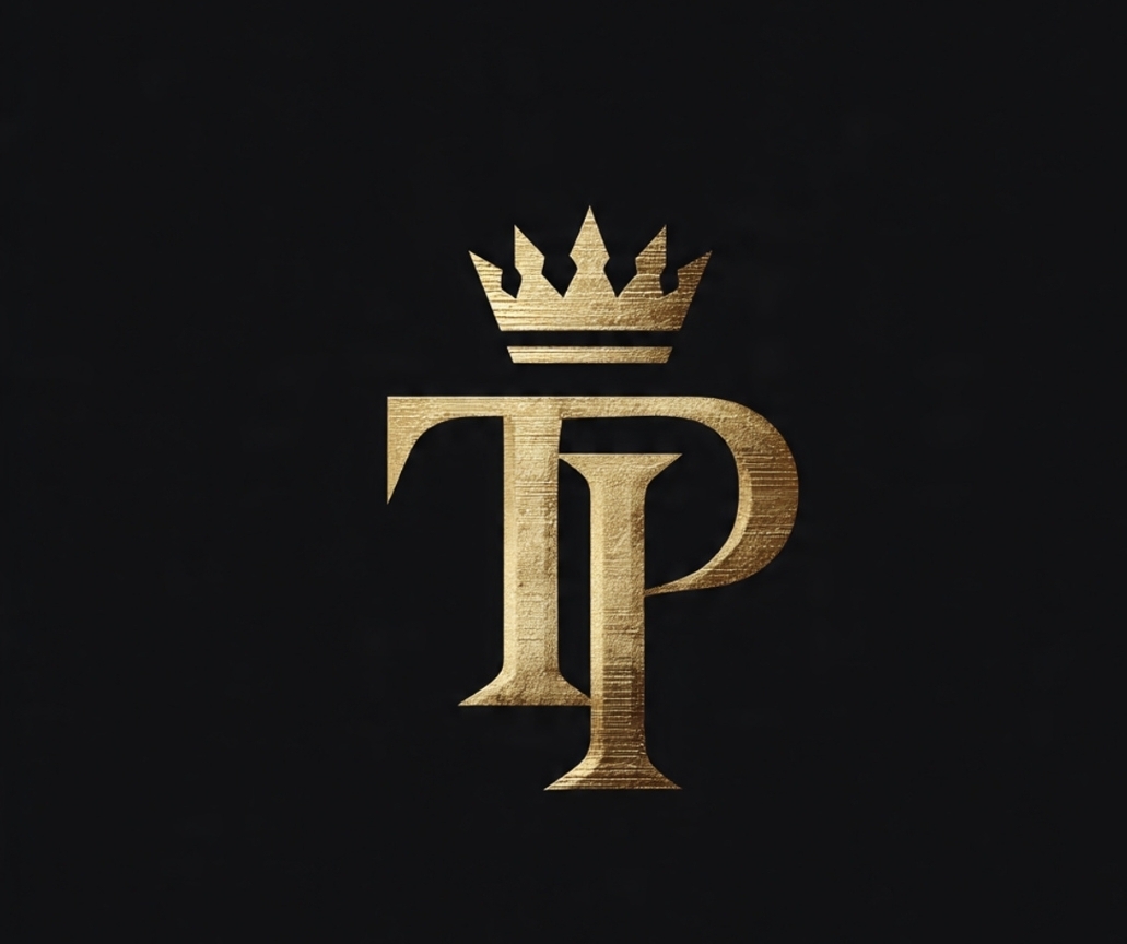 TJP crown logo in gold